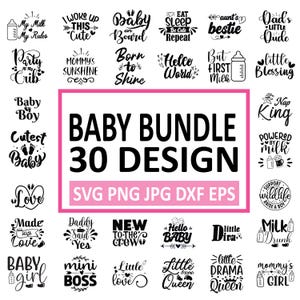 Baby SVG Bundle, Baby Shower SVG, Newborn SVG Bundle, Baby Quote Bundle, Cute Baby Saying svg, Funny Baby svg, Baby Boy Girl Svg