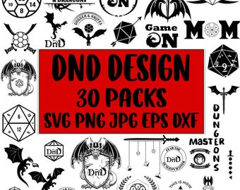 Dungeons and Dragons SVG Bundle: D&D Logo, Icons, Shirt Graphics (Digital Download)