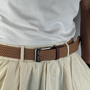 Handcrafted Stretch Braided Belt: Woven Leather Look, Boho Style