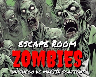 Escape Room ZOMBIES en español para imprimir y jugar en halloween