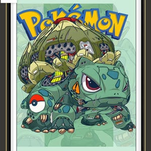 LED light Pokemon2  ,handmade Multilayer 3D paper carving ,wall art, Anime gift , Comics, Anime Decor, charizard, Bulbasaur, Squirtle