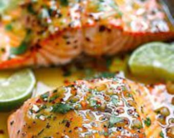 Garlic Butter Baked Salmon Recipe | Easy Oven-Baked Salmon | Flavorful Seafood Dinner | PDF Download