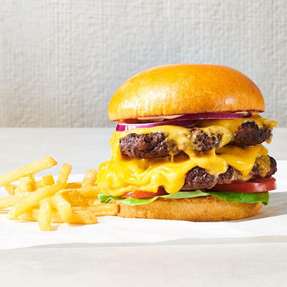 Double Cheeseburger Recipe Stacked Beef Patties With Melted Cheese