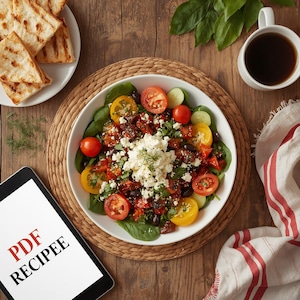 Greek Salad Recipe | Fresh Mediterranean Salad with Feta & Olives | PDF Download