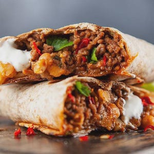 Classic Beef Burrito Recipe | Easy Ground Beef Dinner Wraps | Homemade Mexican Meal | PDF Download