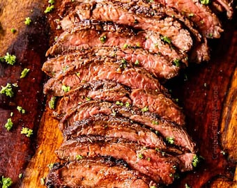 Receta de filete de falda a la parrilla / Filete de barbacoa jugoso y sabroso / Descarga fácil en PDF incluida