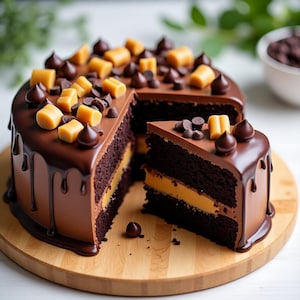 Chocolate Peanut Butter Cake Recipe | Rich Layer Cake Printable | Easy Dessert PDF | Instant Download