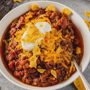 Beef and Bean Chili Recipe | Hearty Comfort Food | Easy One-Pot Dinner | Printable Recipe PDF Download