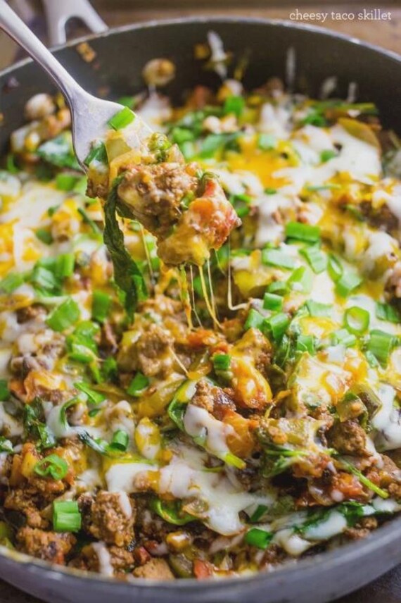Taco Meat Taco Casserole With Biscuits One-pan Skillet Taco