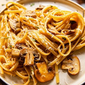 Creamy Mushroom Carbonara Pasta Recipe | Rich & Savory Italian Dish | Printable PDF Download