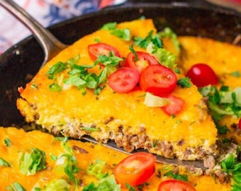 Receta de cazuela de tacos keto / Idea para una cena mexicana baja en carbohidratos / Descargar PDF