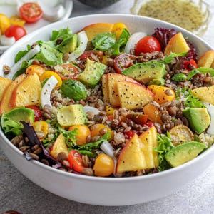 Healthy Quinoa Avocado Salad Recipe | Easy Clean Eating Lunch | Printable PDF | Vegan Meal Prep | Instant Download