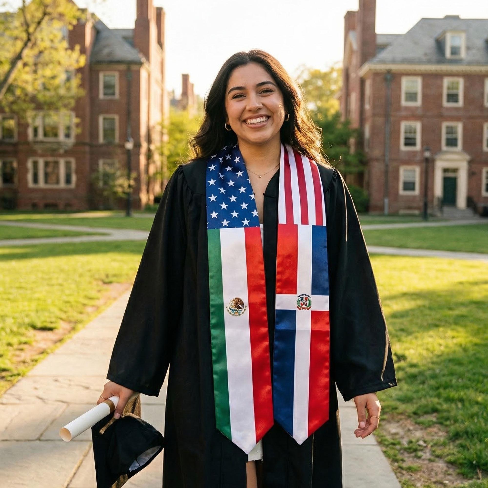 Personalized Country Flag Graduation Stole, Custom Graduation Stole ...