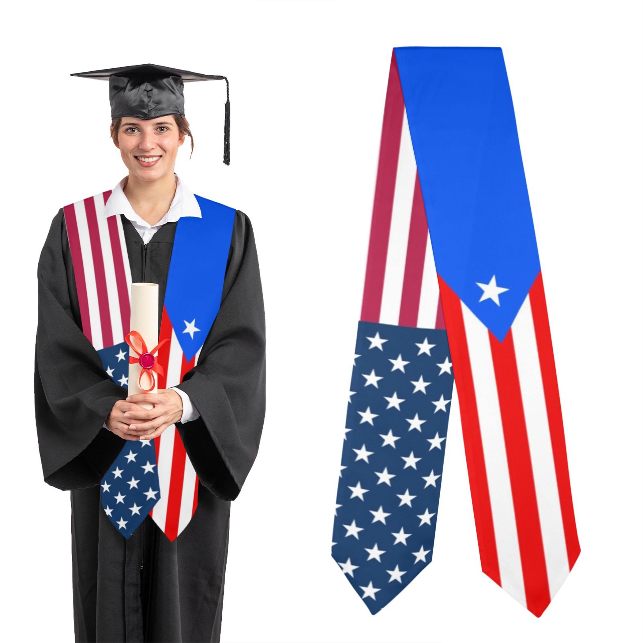 Personalized Country Flag Graduation Stole, Custom Graduation Stole ...