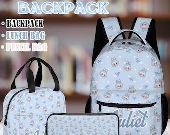 Custom Adorable Backpack for Girl,Kid&#39;s Back To School Gifts,Custom Lunch Bag&Pencil Bag,Girl&#39;s Backpack Set,Personalized Backpack with Name