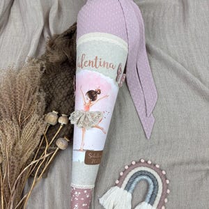 School cone made of fabric, ballerina, personalized school cone, 70 cm, school enrollment, school child, gift for school enrollment, sustainable school cone