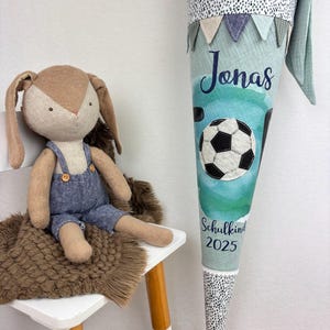 School cone made of fabric, football, goal, personalized school cone, 70 cm, school enrollment, school child, gift for school enrollment, sustainable school cone