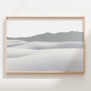White Sands Print, Minimalist Desert Photography, Sand Dunes Poster, New Mexico Wall Art, Digital Download, Calming Landscape, Printable Art