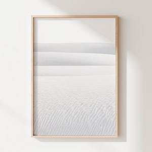 White Sands Print, Minimalist Desert Photography, Sand Dunes Wall Art, New Mexico Landscape, Digital Download, Calming Landscape, Printable