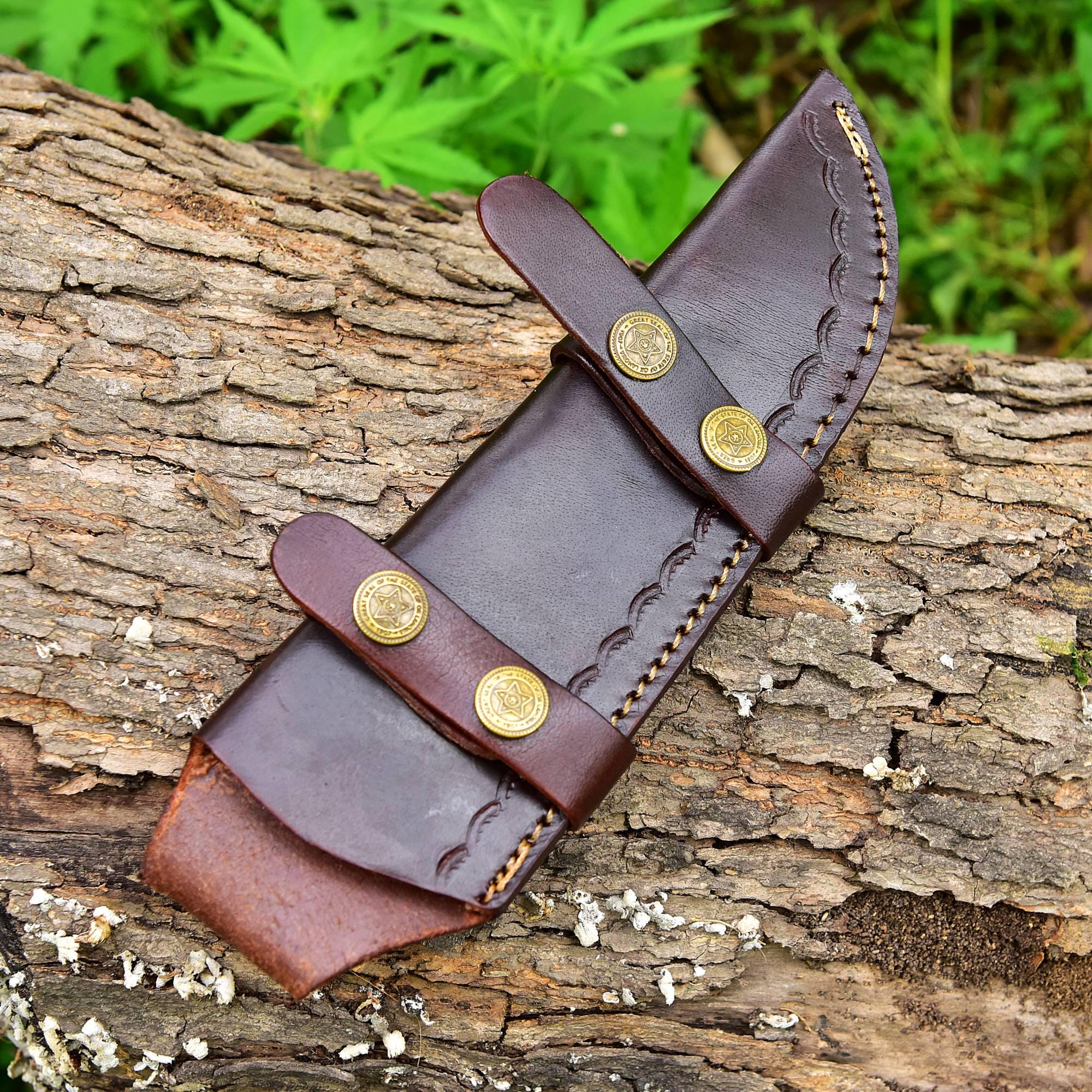 Fourreau En Similicuir Marron Pour Couteau à Lame Fixe – 18,5x4 Cm
