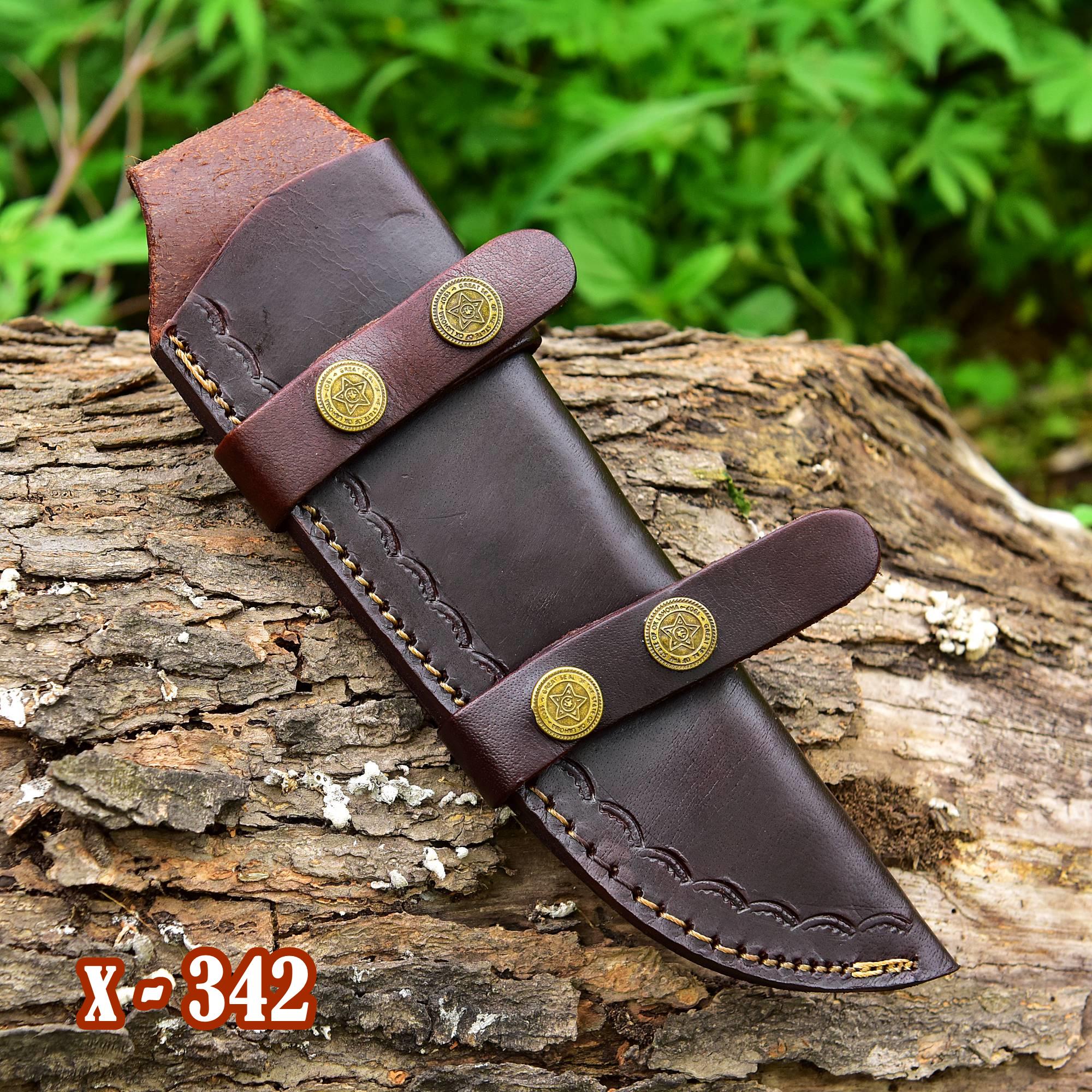 Acheter Fourreau de couteau à lame fixe de 24 cm en cuir de vache gaufré, étui portable pour couteau de camping, étui pour couteau de chasse avec boucle de ceinture