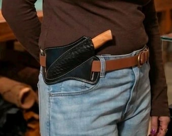 Black Fix Blade Knife Leather Sheath Cross Draw Handmade Knives Holster Case
