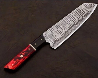 Handmade Damascus Chef Knife Hand Forged Japanese Bunka Kitchen Knife