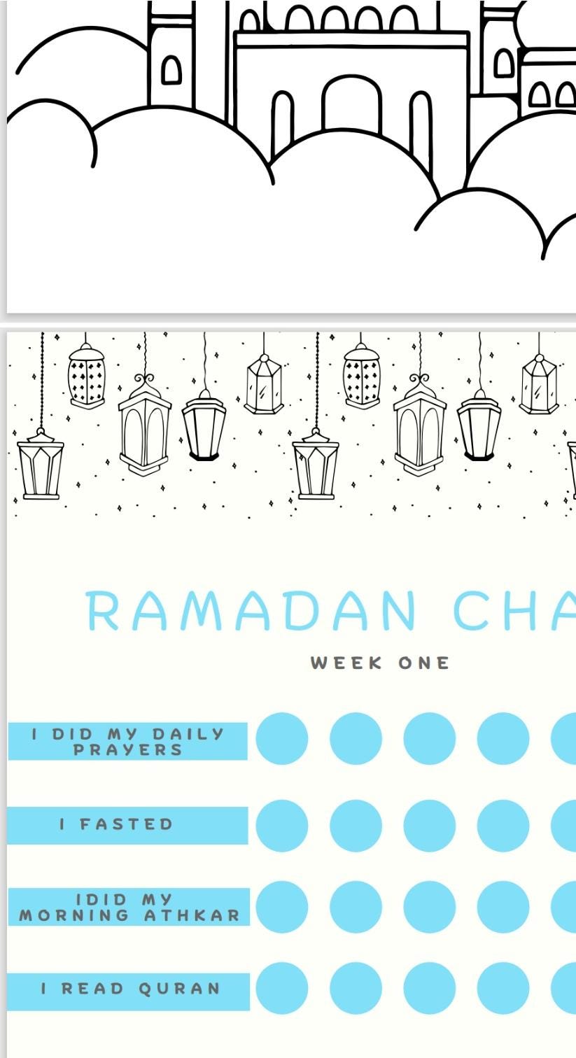 Reward Chart Colouring In 17 Ramadan Colouring Pages With Reward Chart - Etsy