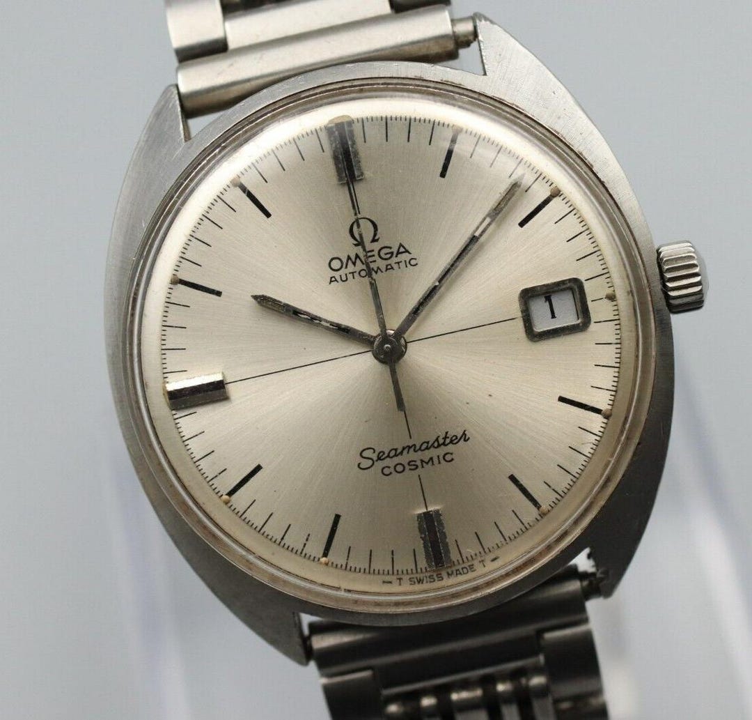 N MINT* Vintage OMEGA Seamaster Cosmic Automatic Silver Cross Line