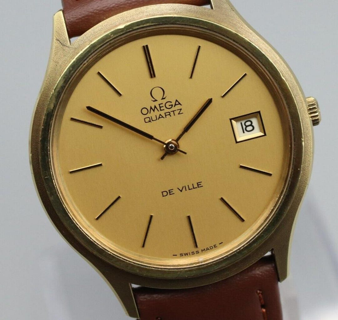 Seamaster De Oro Años 80 Reloj Omega De Ville Quartz Oro NEAR MINT