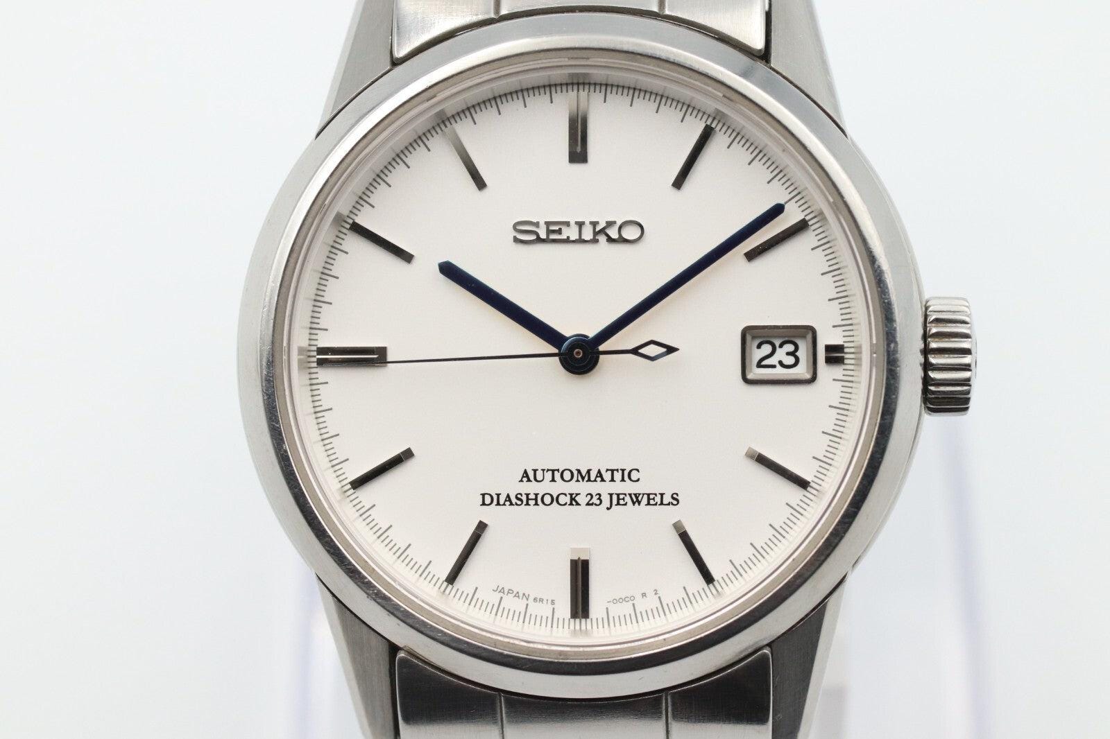 NEAR MINT* SEIKO Diashock 6r15-00b0 Automatic White Dial Day NEAR MINT* SEIKO Diashock 6r15-00b0 Automatic White Dial Day