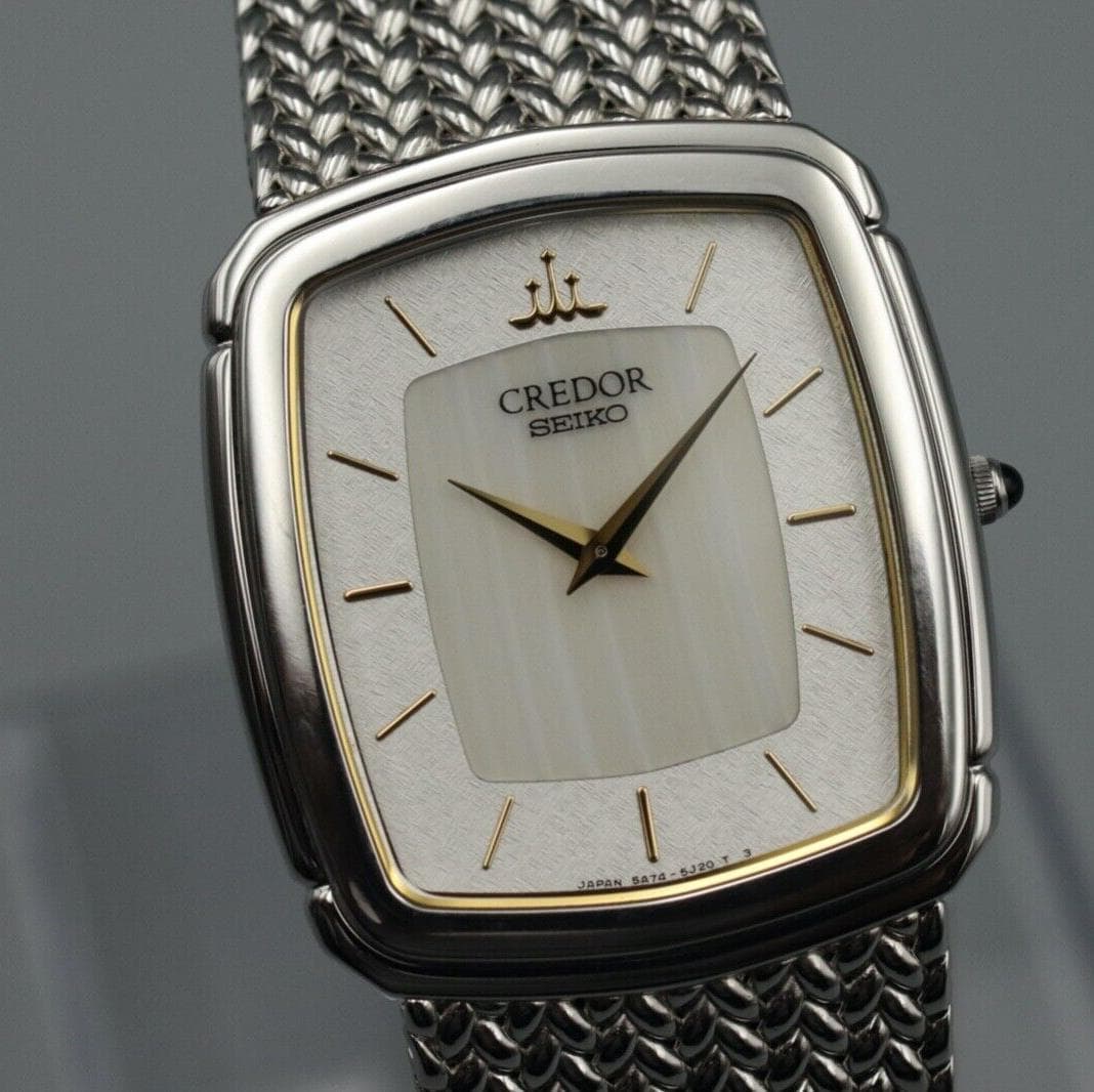 GARI セイコークレドール 5A74-3D20 美品 N MINT* Vintage SEIKO Credor 5a74-3d20 Quartz Silver Dial