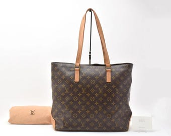 Louis Vuitton CABAS MEZZO Monogram Braune Tragetasche M51151 Authentischer Zustand Sa
