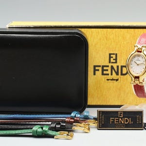5 Collors [NEAR MINT in Box] FENDI 640l Change Belt Quartz Ladies Watch Japan