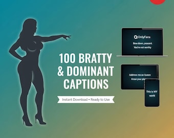 100 freche, dominante Bildunterschriften für Content-Ersteller | Freche Femdom Findom | OnlyFans Fansly Loyalfans | Anfängerfreundlich und sofort einsatzbereit