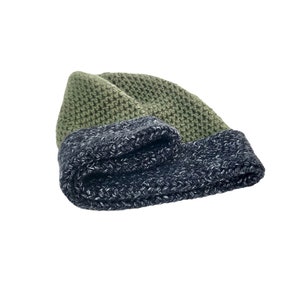 Green & Black Soft Winter Crochet Beanie