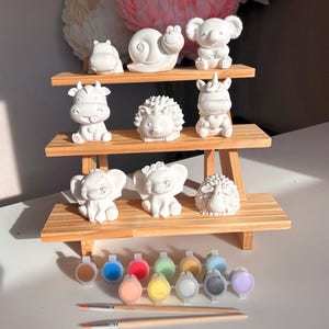 Kit per dipingere su gesso animali, lavoretti fai da te per bambini, 9 figure