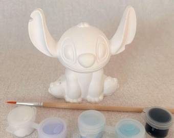 Kit di pittura Stitch & Angel / Statuine in gesso fai da te / Bomboniere per feste per bambini / Attività di compleanno / Regalo creativo