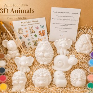 Djurmålningsset för barn, DIY-gipspysselset, 9 figurer, kreativ present till barn