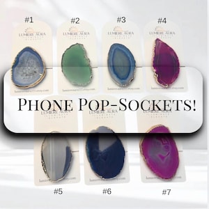 Agate Phone Grip Stone Popsocket Alternative Design Crystal Accessory Gemstone Holder Tech Item Decorative Stand Mobile Device Unique