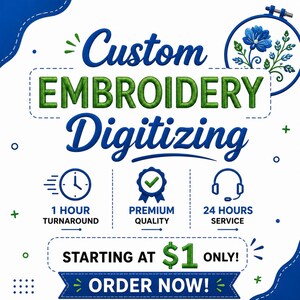 Digitaliseringstjänst för anpassade broderier, digitalisering av logotyper och bilder, digitaliseringstjänst för broderier, broderi, anpassad digitalisering, konvertering till DST.