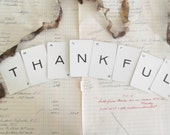 Thanksgiving Banner Vintage Thankful Sign Harvest Fall Party Garland Farmhouse Decor