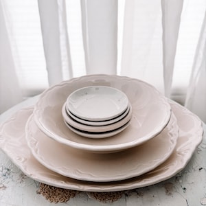 Vintage Ironstone Stack, Instant Collection Butter Pats (4), Bowl, Plate, Platter, Set of 7, Grandmacore Kitchen
