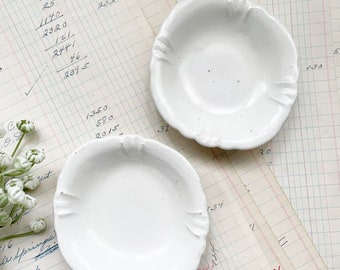 Antique Ironstone Butter Pats, Set of 2, Maddocks Lamberton, Brocante Décor