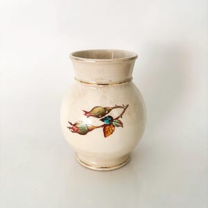 Vintage Vase, Creamy White, Cottage Roses, Crazed and Stained Shabby Coquette