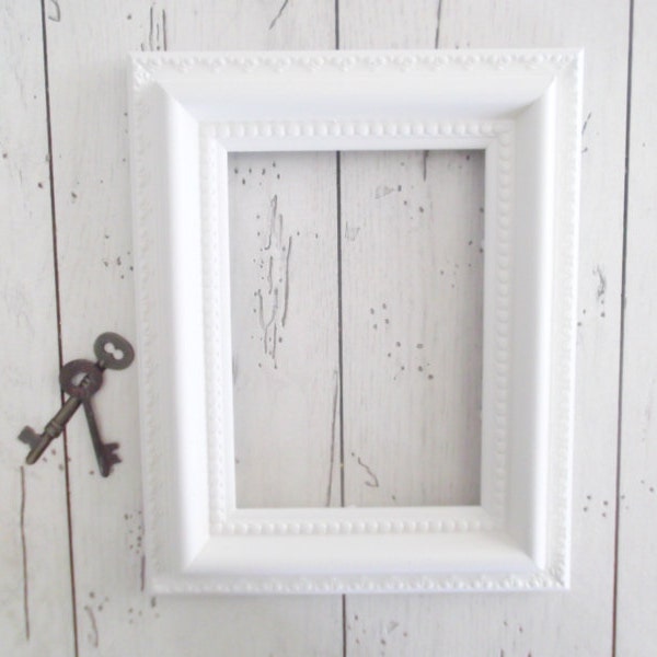 Rustic White Picture Frame Farmhouse Photo Holder Wedding Decor 5 x 7 Open Frame Gallery Wall Nursery