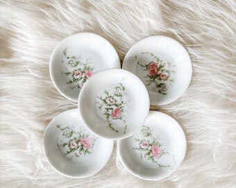 Vintage Floral Butter Pats, Set of 5, Cottage Chic Roses