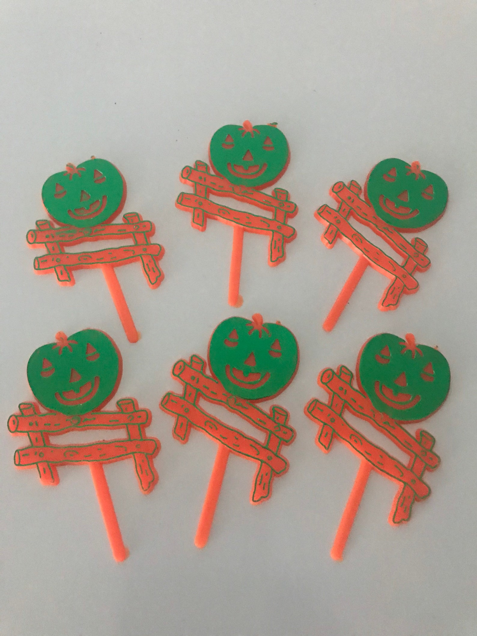 retro-halloween-cupcake-picks-set-of-6-vintage-jack-o-etsy