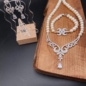 Natural Freshwater Pearl Jewelry Set, Real Pearl Necklace Bracelet Earrings, Handmade Elegant Bridal Jewelry, June Birthstone Gift for Her