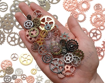 50g zębatki zegara steampunk: zębatki ze stopu metalu do żywicy i biżuterii